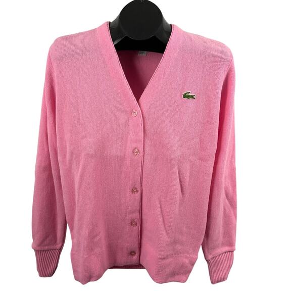 Lacoste Other - Vintage 1980s Lacoste IZOD Pink Knit Cardigan Men’s Size 36 Retro Sweater